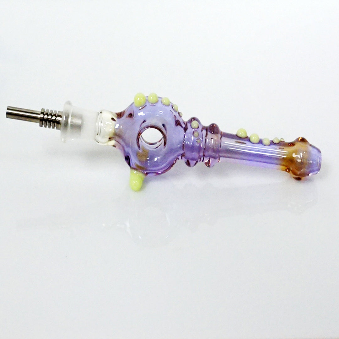 5.25" Marbled Donut Nectar Collector - Purple