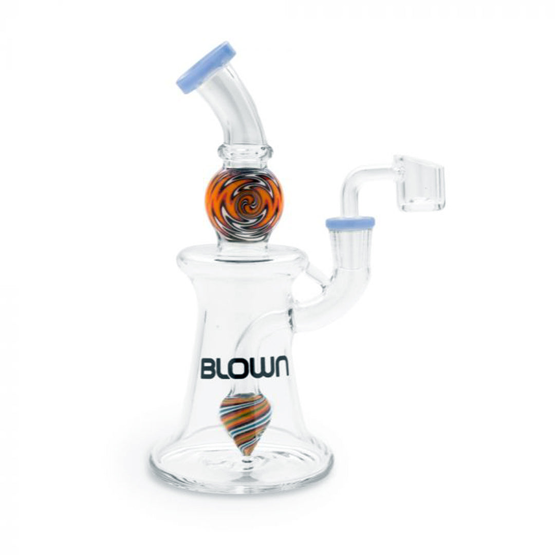 7" Blown Glass Goods Theta Rig - Blue