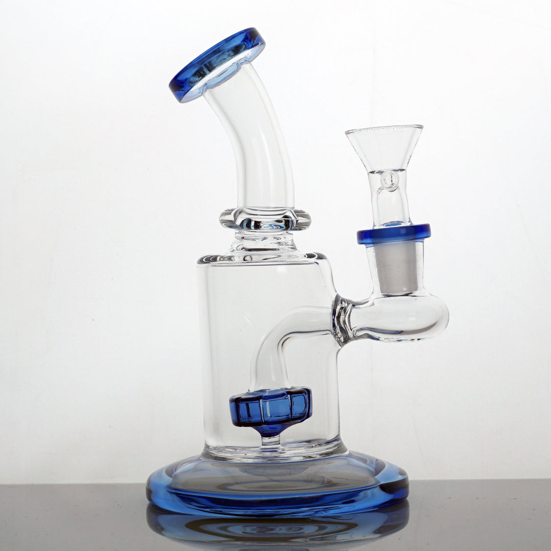 6" Colored Tire Perc Water Pipe - Blue
