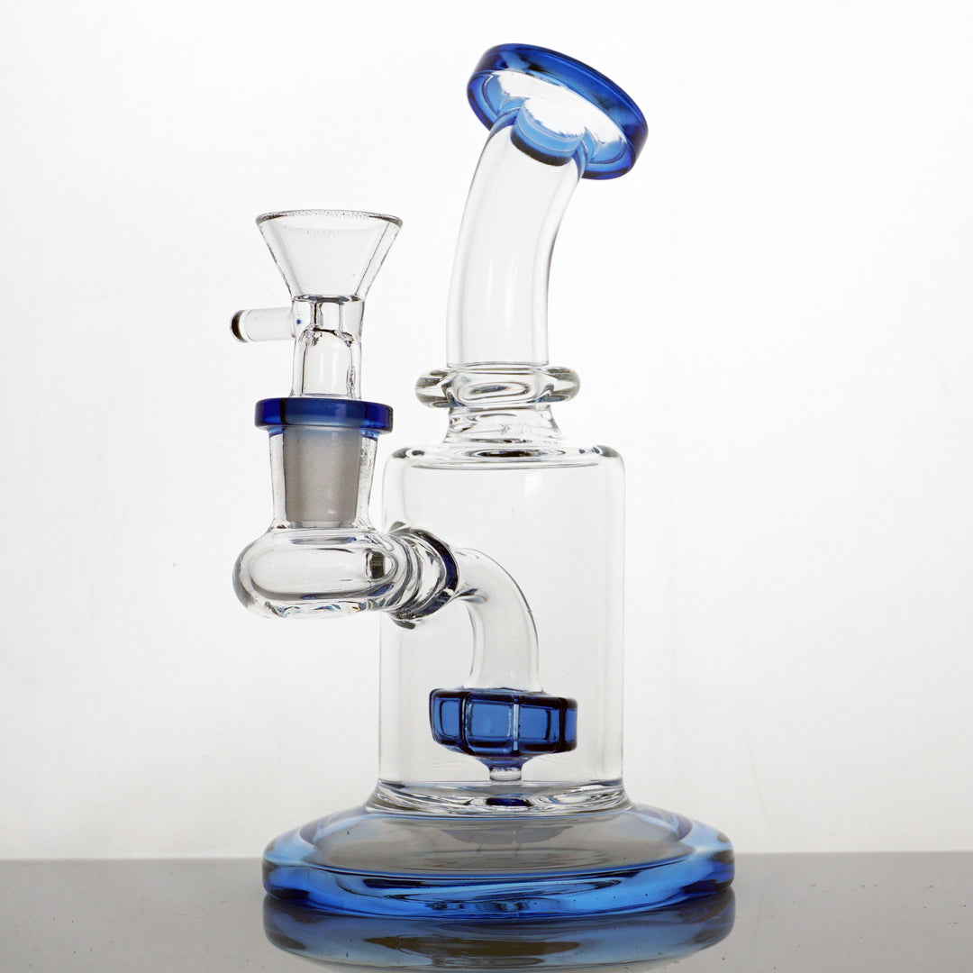 6" Colored Tire Perc Water Pipe - Blue