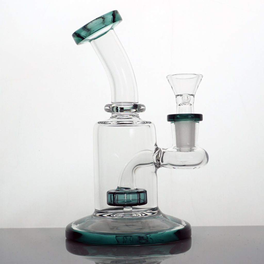 6" Colored Tire Perc Water Pipe - Teal