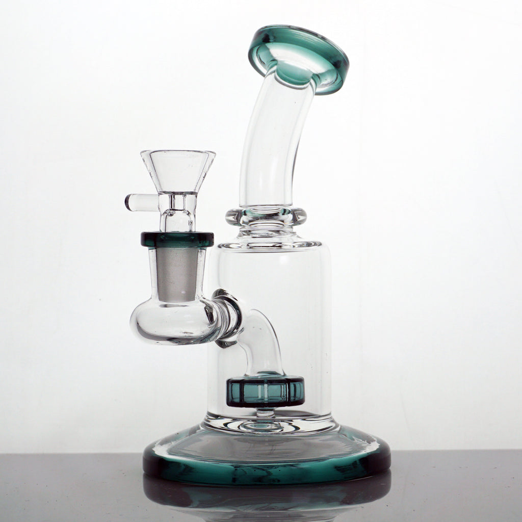 6" Colored Tire Perc Water Pipe - Teal