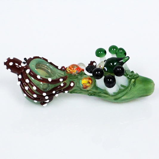 6" The Kraken & Mushrooms Pipe - Black