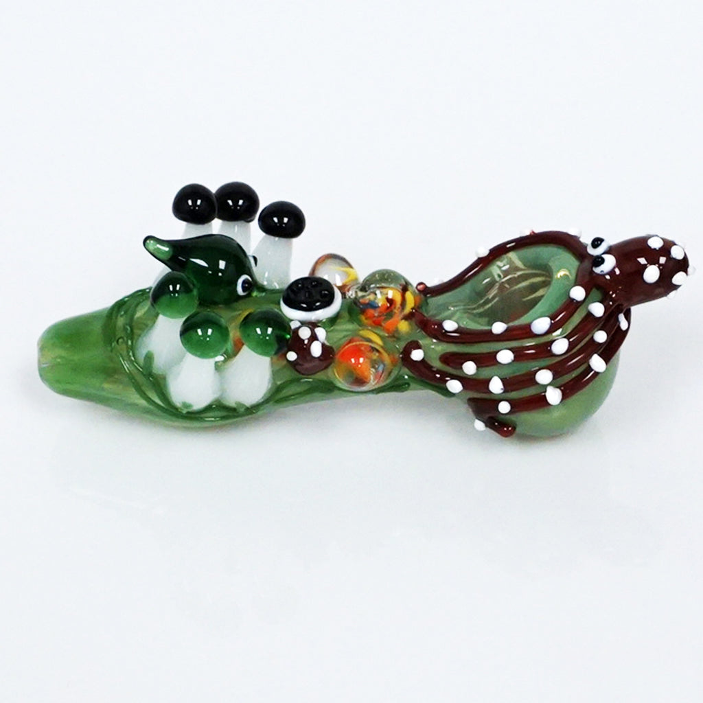 6" The Kraken & Mushrooms Pipe - Black