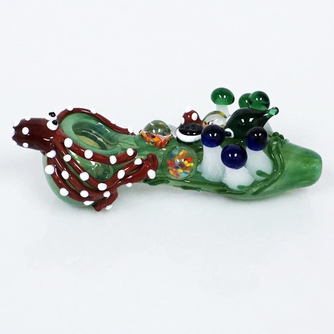6" The Kraken & Mushrooms Pipe - Blue