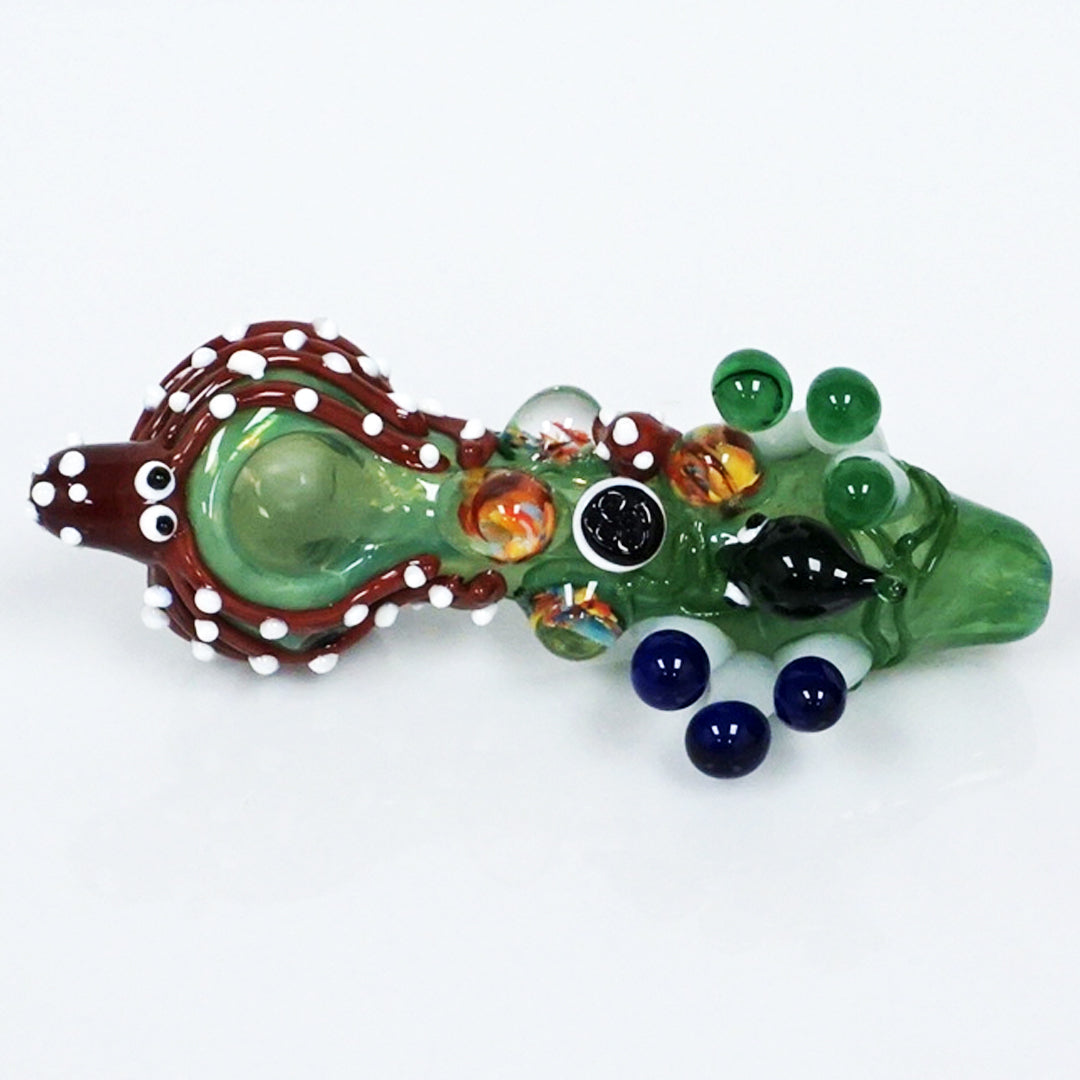6" The Kraken & Mushrooms Pipe - Blue