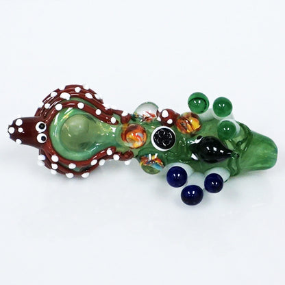 6" The Kraken & Mushrooms Pipe - Blue