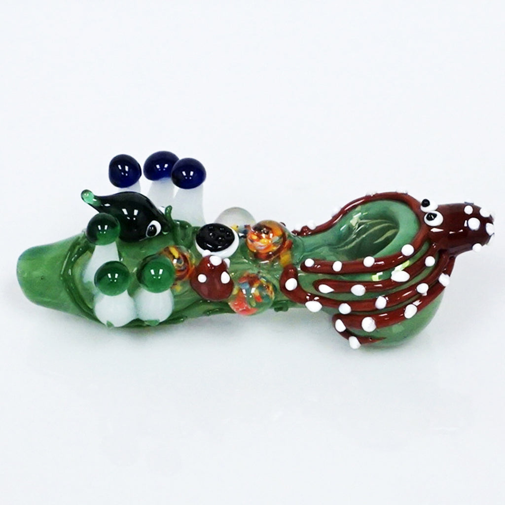 6" The Kraken & Mushrooms Pipe - Blue