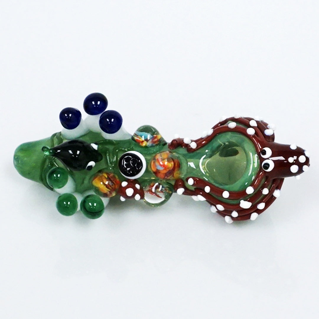 6" The Kraken & Mushrooms Pipe - Blue