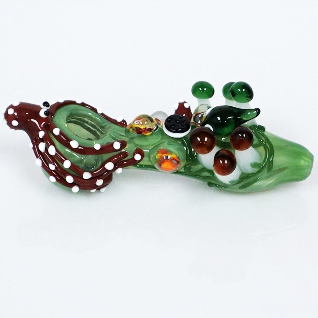 6" The Kraken & Mushrooms Pipe - Red