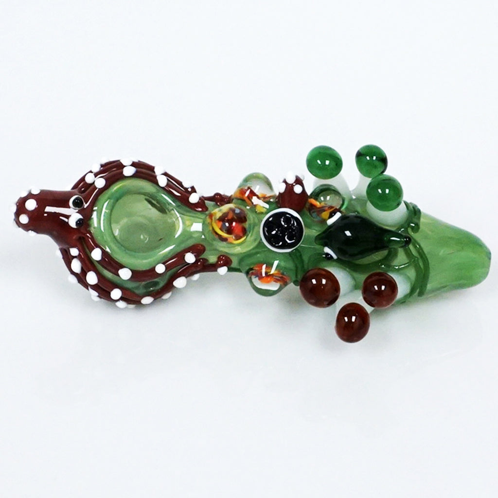 6" The Kraken & Mushrooms Pipe - Red