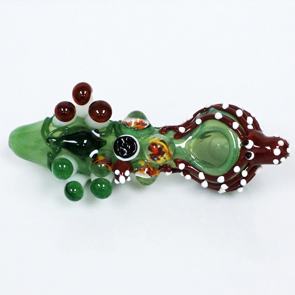 6" The Kraken & Mushrooms Pipe - Red