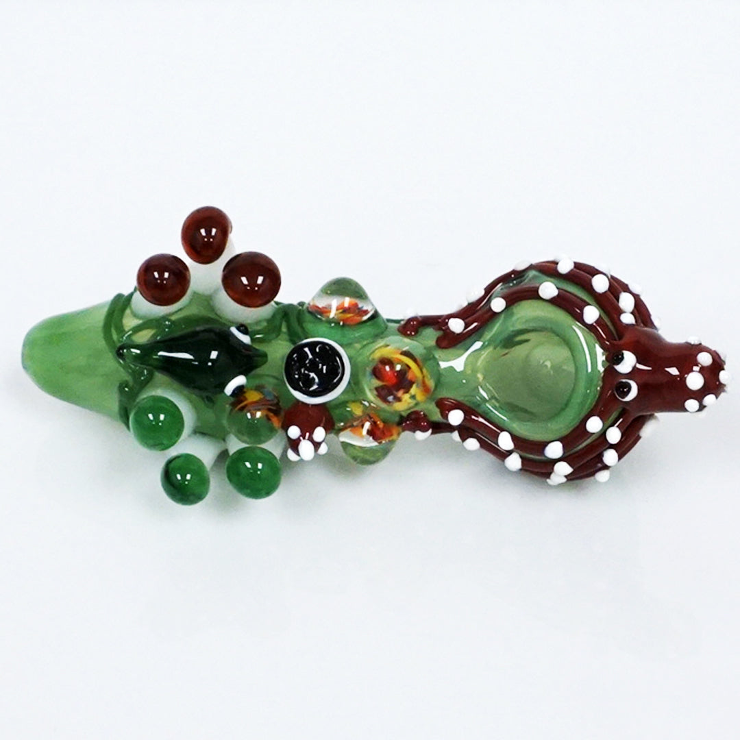 6" The Kraken & Mushrooms Pipe - Red