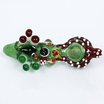 6" The Kraken & Mushrooms Pipe - Red