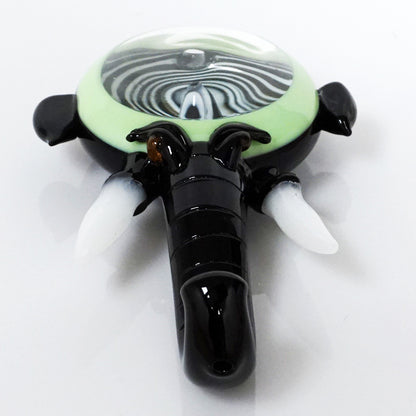 6.25" See-Through Elephant Head Pipe - Green
