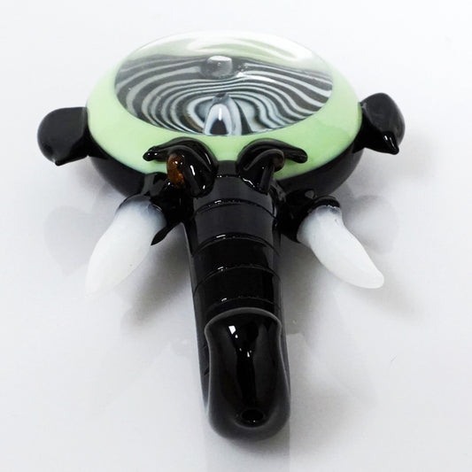 6.25" See-Through Elephant Head Pipe - Green