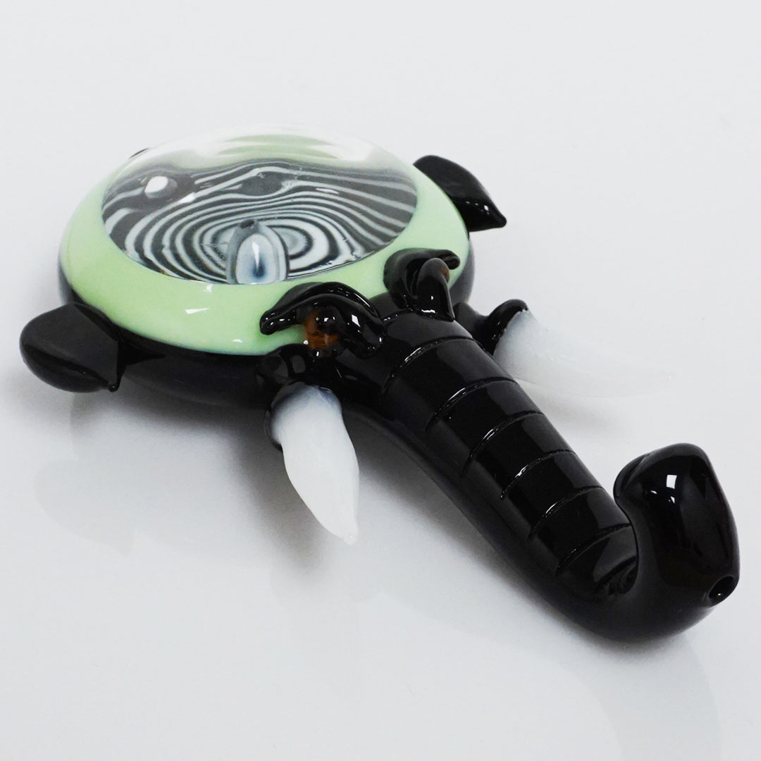 6.25" See-Through Elephant Head Pipe - Green