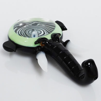 6.25" See-Through Elephant Head Pipe - Green