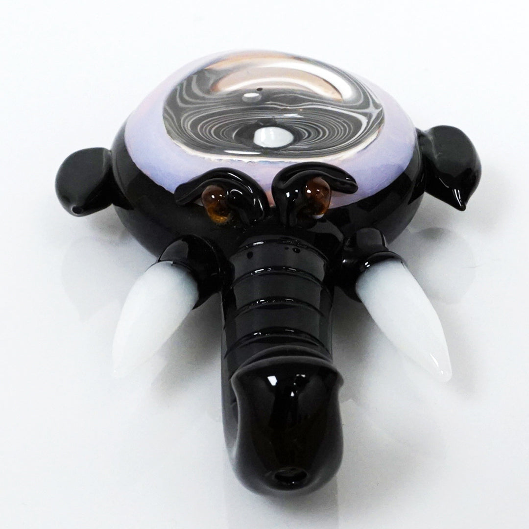 6.25" See-Through Elephant Head Pipe - Pink