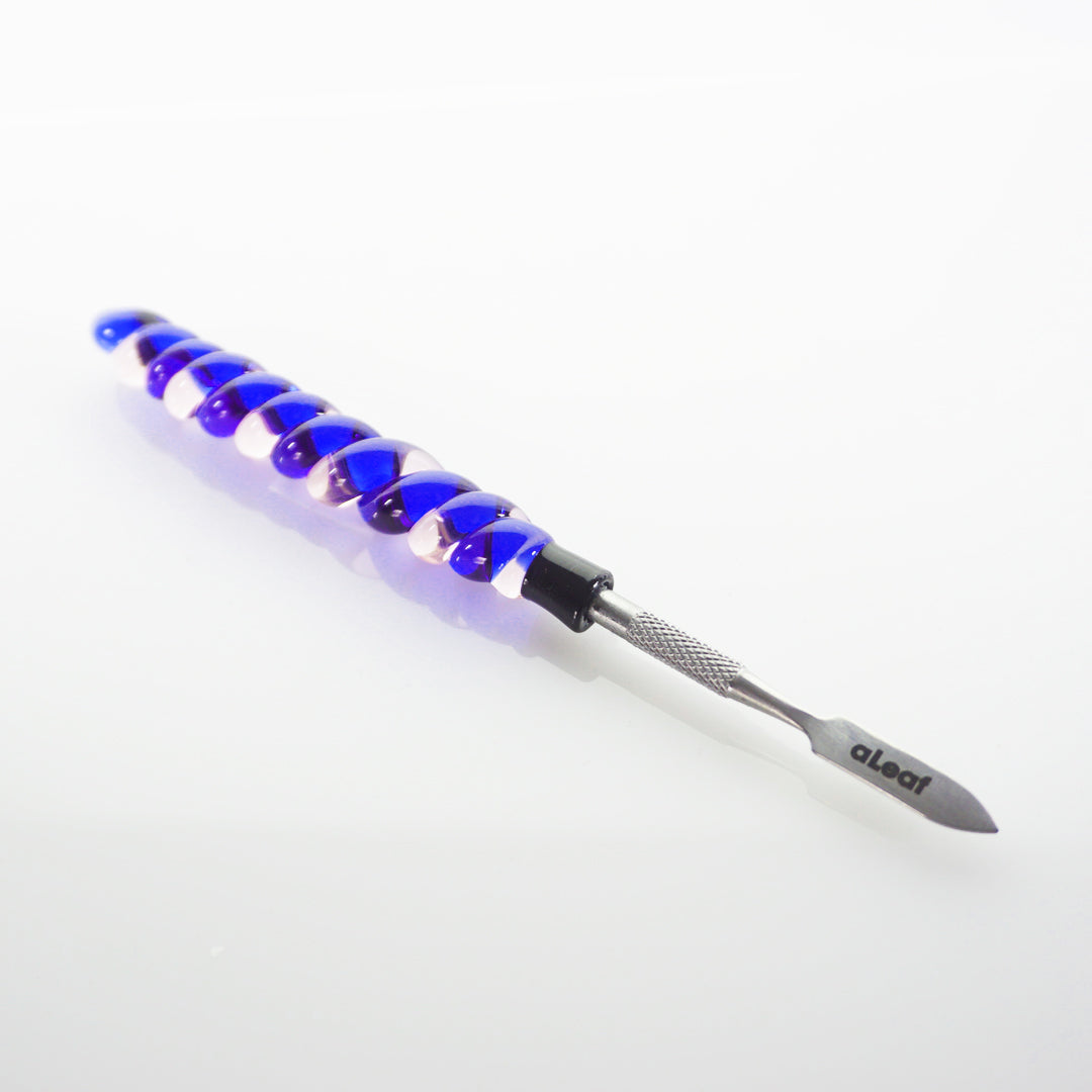 6.5" Aleaf Swirled Glass Dabber - Blue & Pink