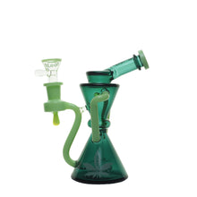 Load image into Gallery viewer, 7&quot; Aleaf The Hourglass Recycler Water Pipe - Green

