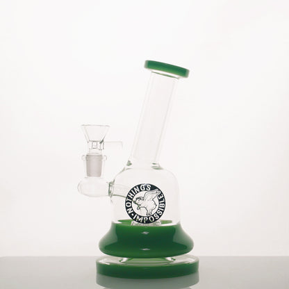 7" Nothing's Impossible Angled Neck Water Pipe - Green