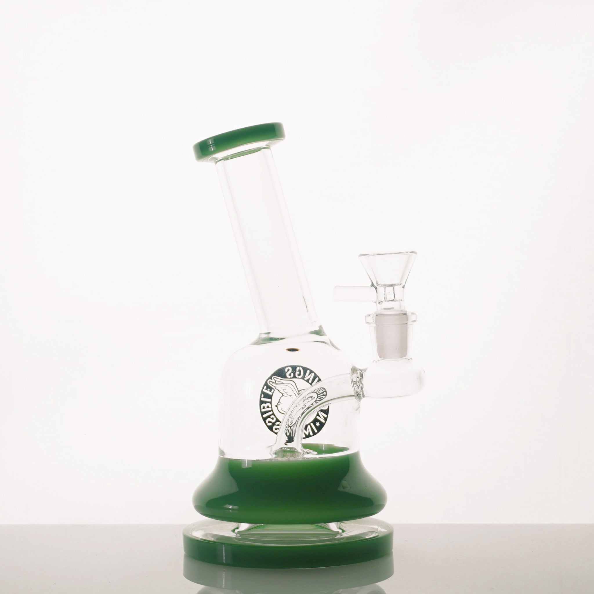 7" Nothing's Impossible Angled Neck Water Pipe - Green