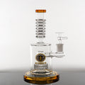 8" Encore Matrix & Maria Rings Water Pipe - Amber