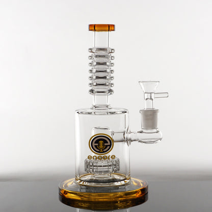 8" Encore Matrix & Maria Rings Water Pipe - Amber