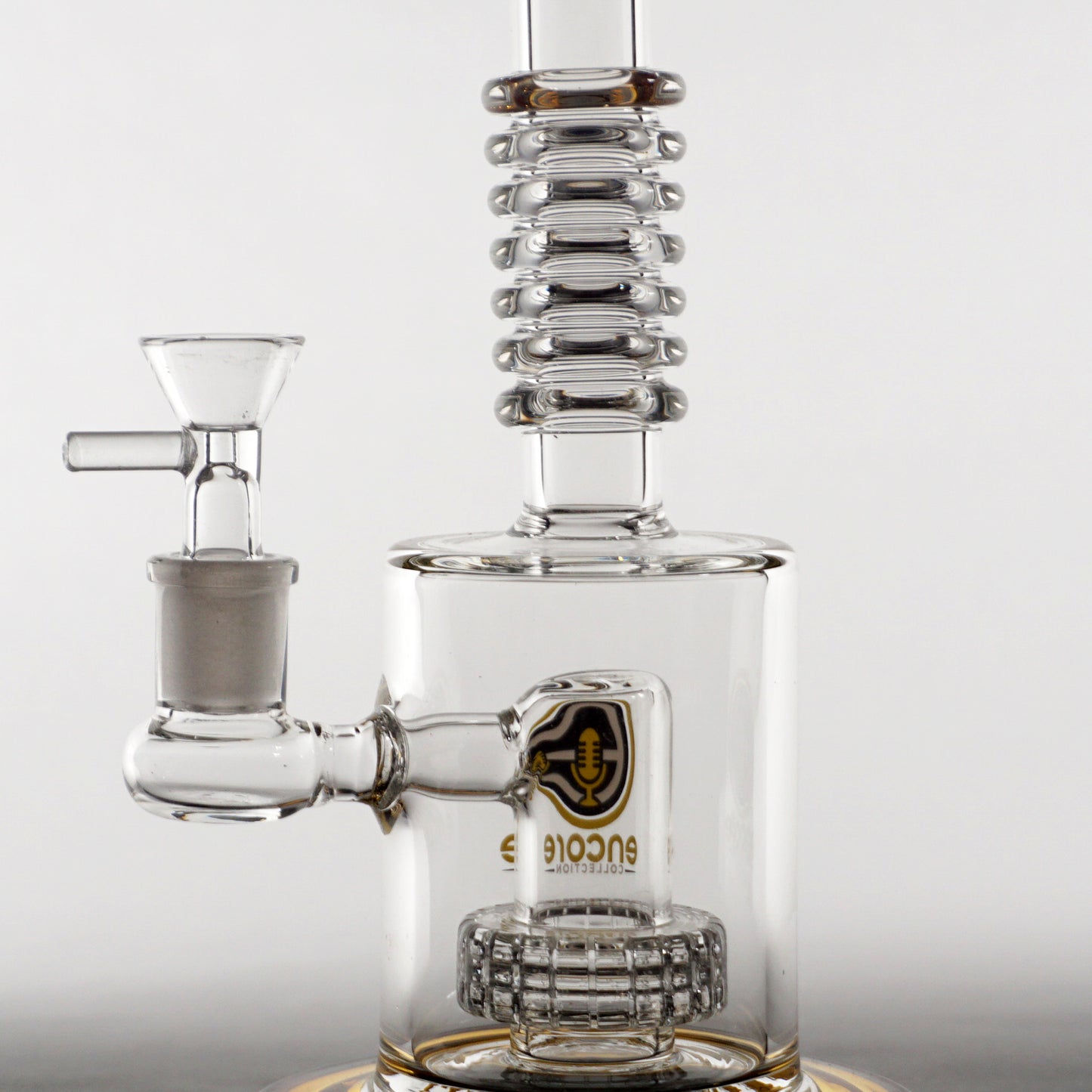 8" Encore Matrix & Maria Rings Water Pipe - Amber