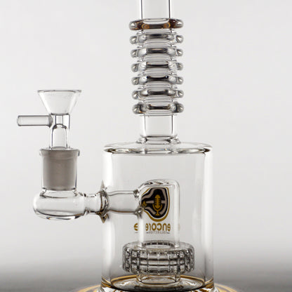 8" Encore Matrix & Maria Rings Water Pipe - Amber
