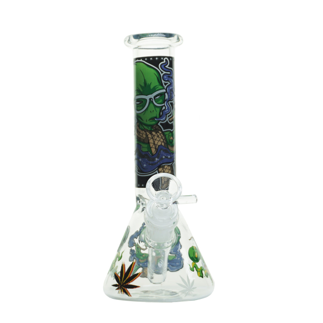 8" Glow-In-The-Dark Alien Water Pipe - Glasses