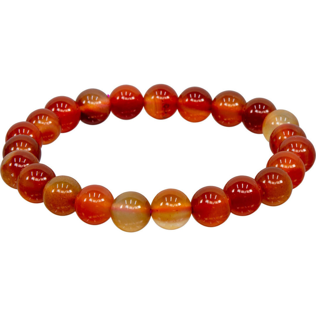 8mm Brown & Red Agate Bracelet