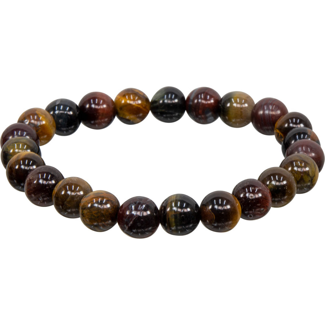 8mm Tri Color Tiger Eye Bracelet