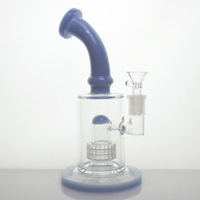 Load image into Gallery viewer, 9&quot; Bent Neck Matrix Water Pipe - Milky Blue
