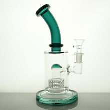 Load image into Gallery viewer, 9&quot; Bent Neck Matrix Water Pipe - Teal
