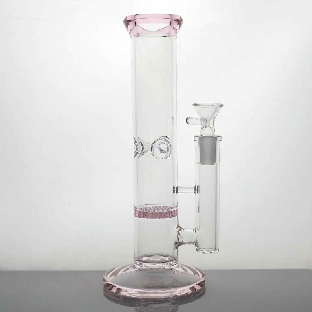 9" Colored Honeycomb Tube Water Pipe - Pink