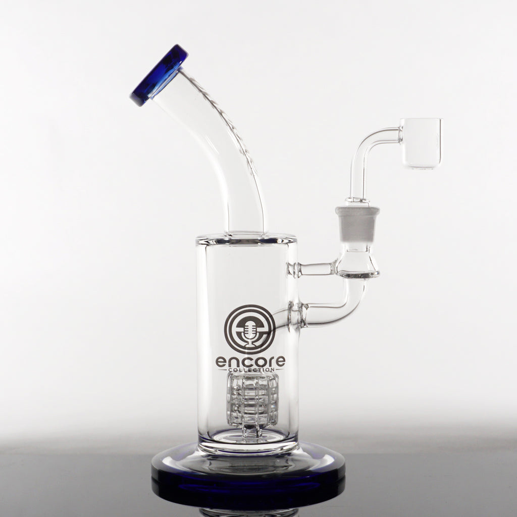 9" Encore Fixed Barrel Perc Rig - Dark Blue