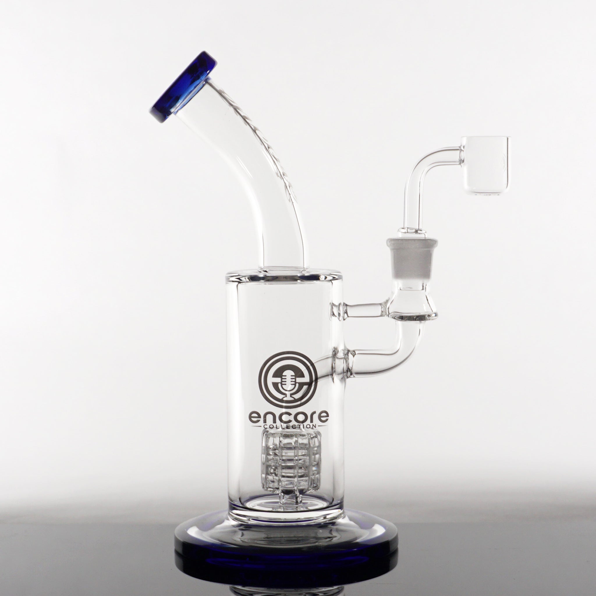 9" Encore Fixed Barrel Perc Rig - Dark Blue