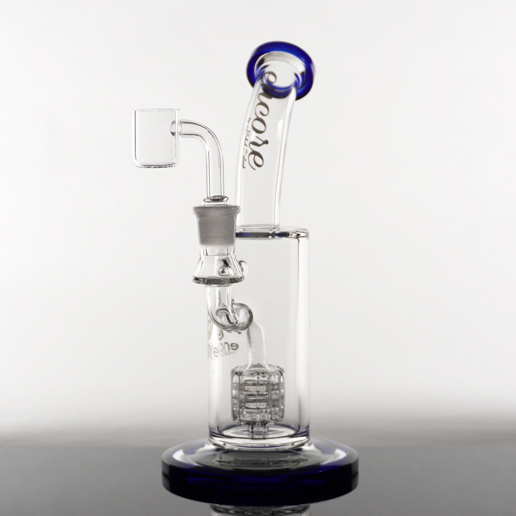 9" Encore Fixed Barrel Perc Rig - Dark Blue