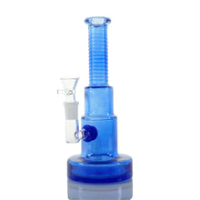 Load image into Gallery viewer, 9&quot; Two Tone Ridged Water Pipe - Blue
