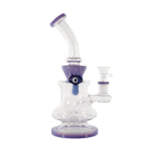 Load image into Gallery viewer, 9.5&quot; Horned Eyeball Water Pipe - Milky Purple
