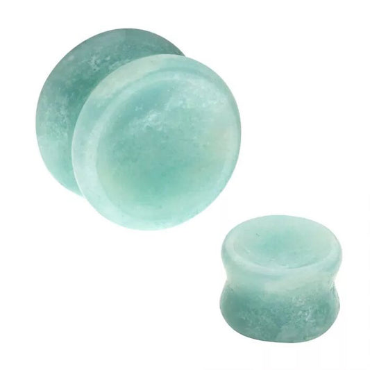 Amazonite Concave Double Flare Plugs - Pair