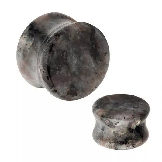 Black Flash Concave Double Flare Plugs - Pair