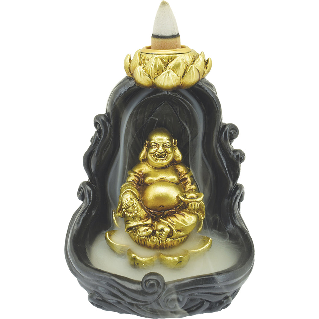 Black & Gold Buddha Backflow Incense Burner