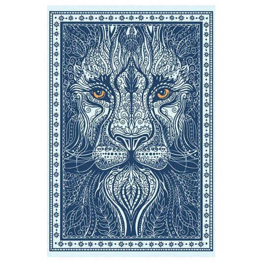 Blue Lion 3D Tapestry