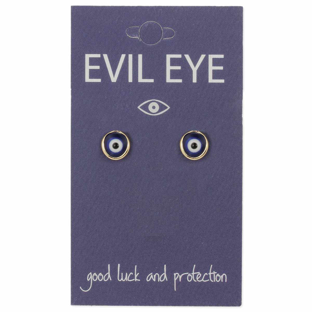 Calming Blue Eye Gold Earrings