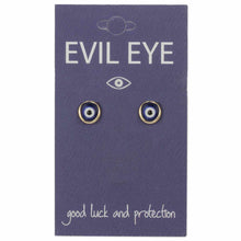 Load image into Gallery viewer, Calming Blue Eye Gold Earrings
