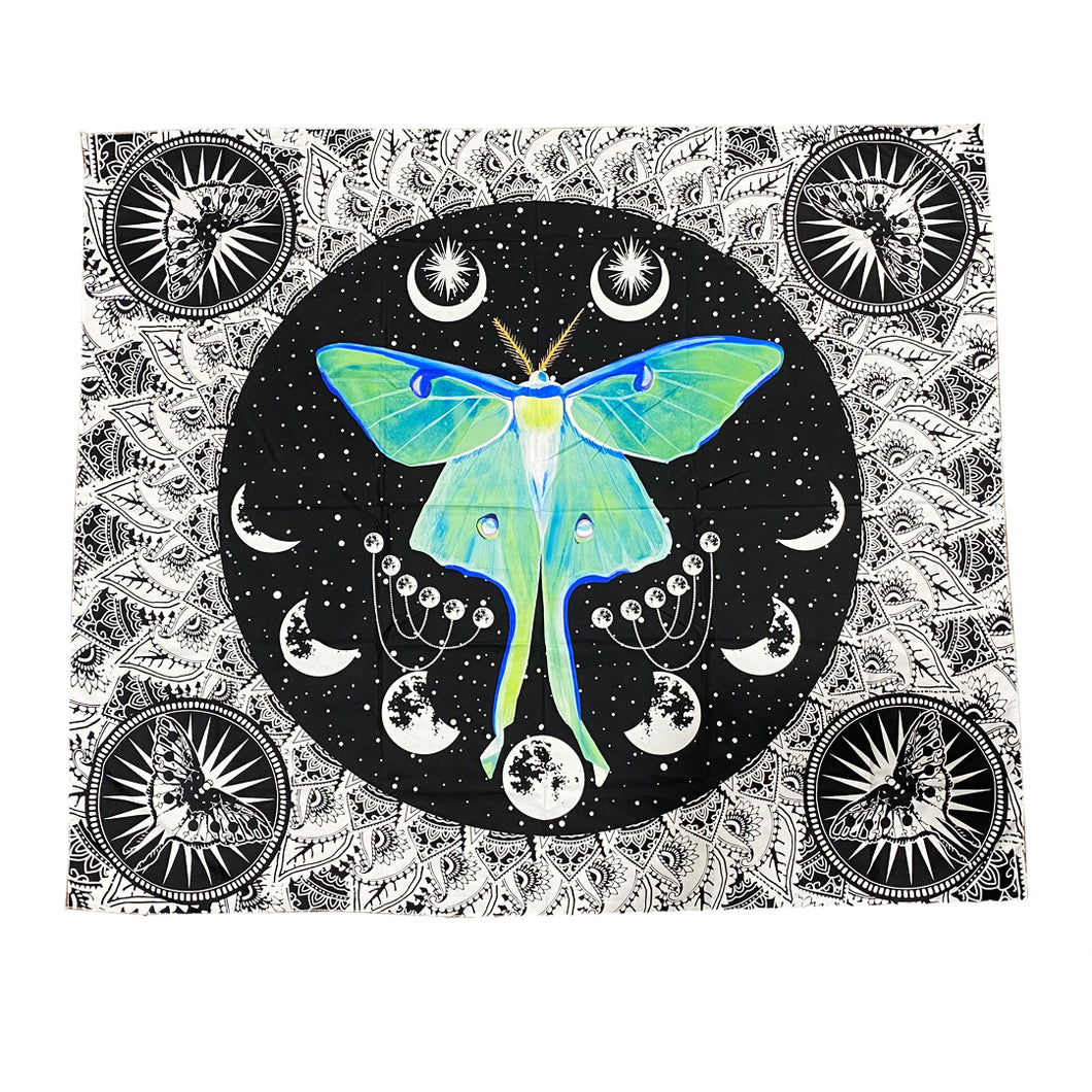 Celestial Lunar Moth Tapestry