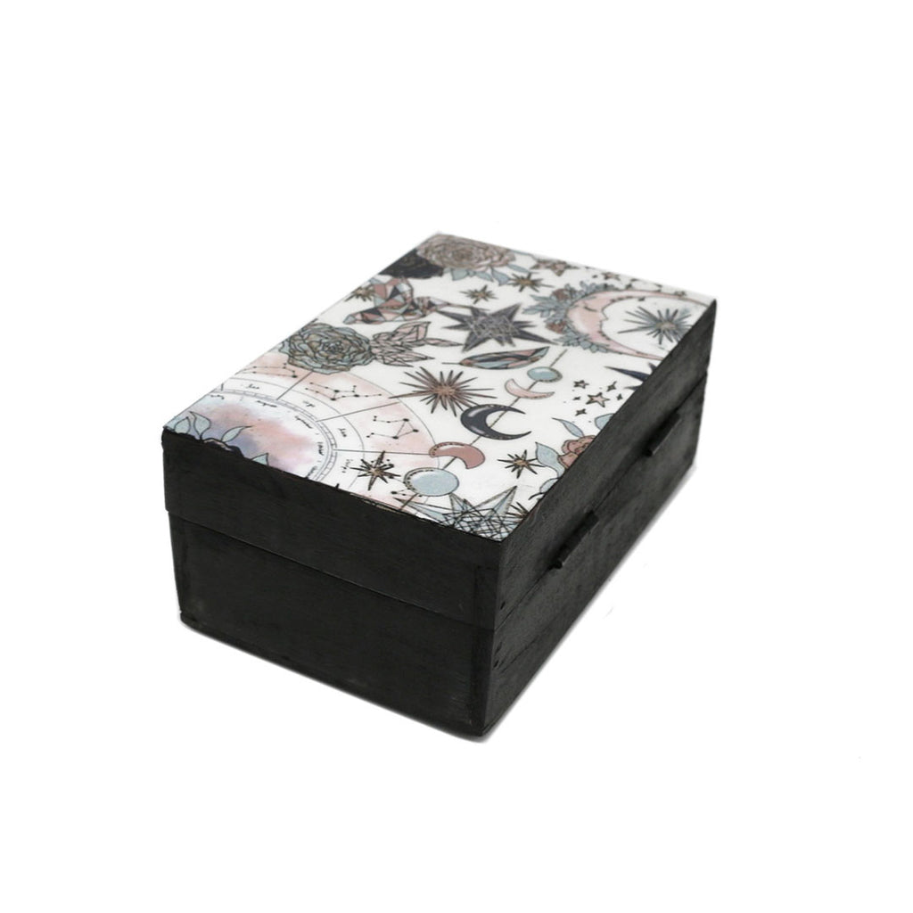 Celestial Pink & Black Wooden Box